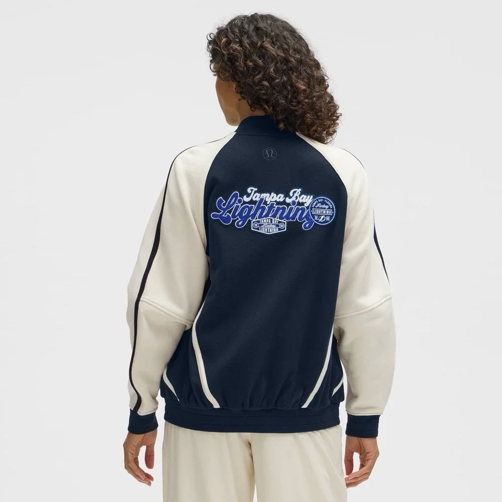 $200 Lululemon x Tampa Bay Lightning XL/XXL Oversized Snap Varsity NHL Jacket
